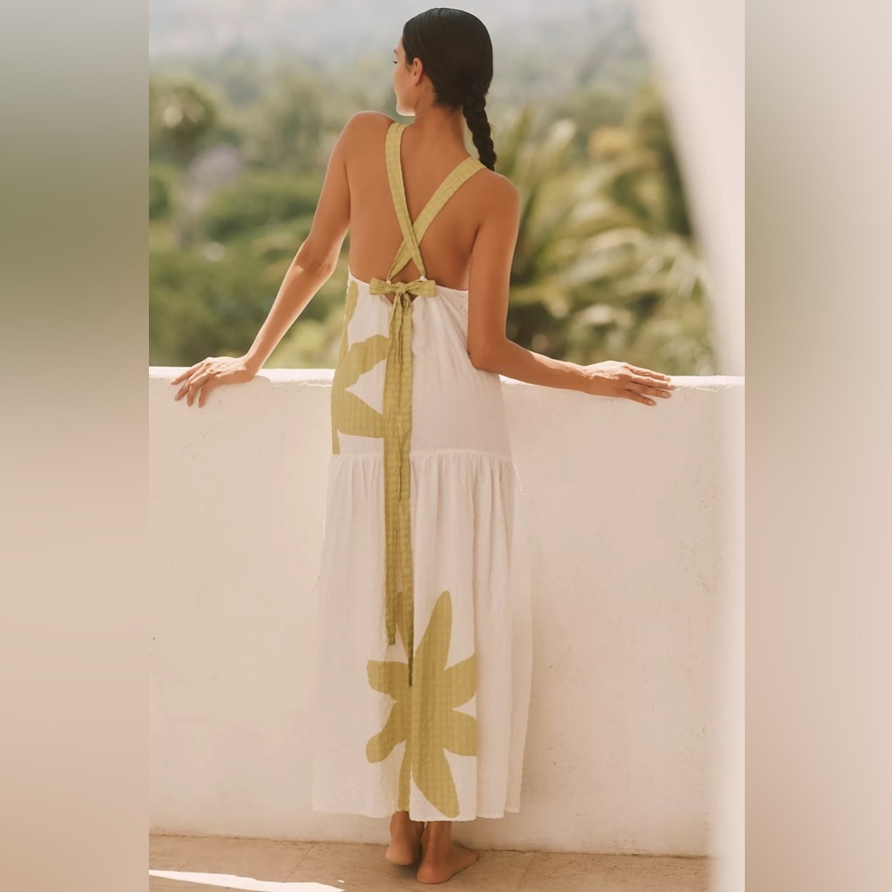 NWT Size XS - Celandine Cotton Blend Drop-Waist Midi Dress (NWT US$ 128)